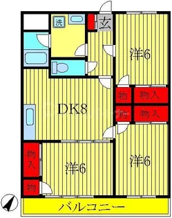 セナリオコート増尾イーストA【2階】の間取り