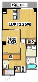 バッカス【5階】の間取り