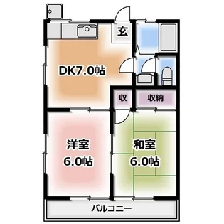 浮ケ谷コーポ【2階】の間取り