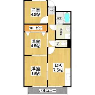 サンフル真鍋【4階】の間取り