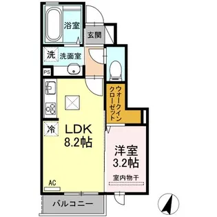アンソレイエII【1階】の間取り