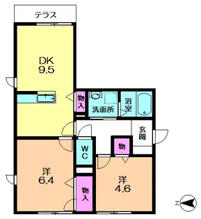グランドゥールいずみ【1階】の間取り