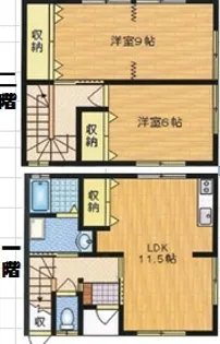 アップルハイツB棟【1階】の間取り