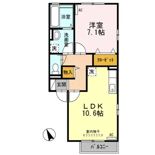 ルミエールK【1階】の間取り