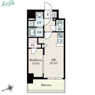 S-RESIDENCE四日市安島aloggio【8階】の間取り