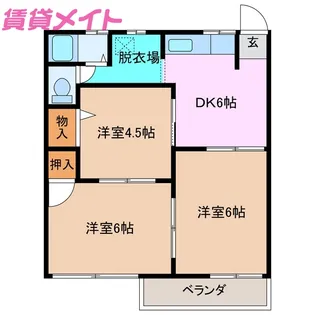 ピアース赤堀南町 B棟【2階】の間取り