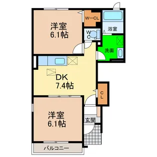 ルミエール下大野 A・B・C【1階】の間取り