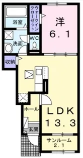 サン・パストラルVI【1階】の間取り