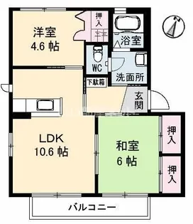 スターガーデン長府 カシオペア【2階】の間取り