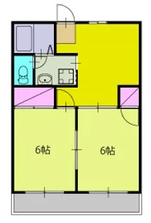 ツインハイツB【2階】の間取り