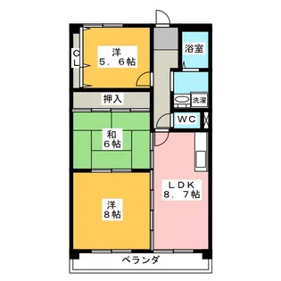 サンシャイン白山【5階】の間取り