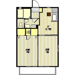 サニーハイツ東原II【1階】の間取り