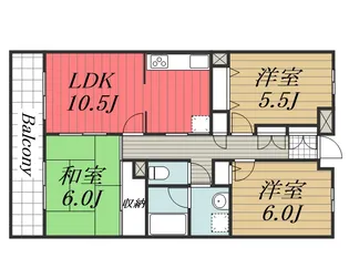 千葉県千葉市中央区白旗3【マンション】の間取り