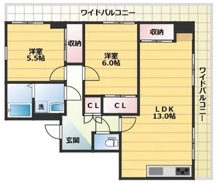 オーベルジュ戸田【6階】の間取り