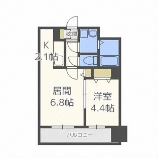 レジディア札幌駅前【3階】の間取り