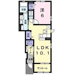 1LDKの間取り画像
