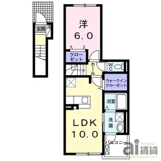 埼玉県川越市藤原町【アパート】の間取り