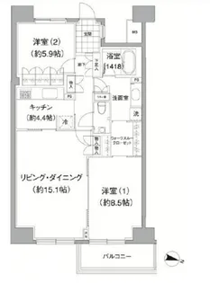 東京都品川区上大崎2【マンション】の間取り