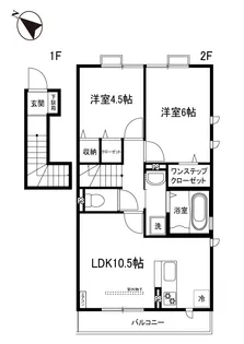 ジュネスピアB【2階】の間取り