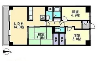 プラザ・ドゥ・オデッサ【4階】の間取り