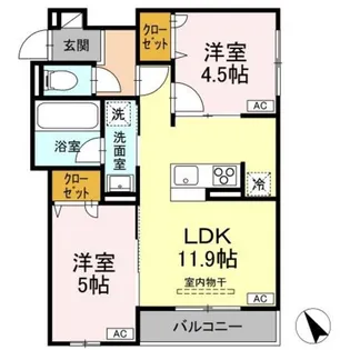Asset-Court元横山町【2階】の間取り