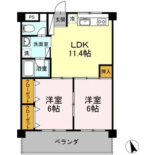 テラスヴェルデ【4階】の間取り