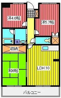 ベルメゾン武蔵浦和【4階】の間取り
