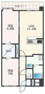 熊本県熊本市西区二本木2【マンション】の間取り