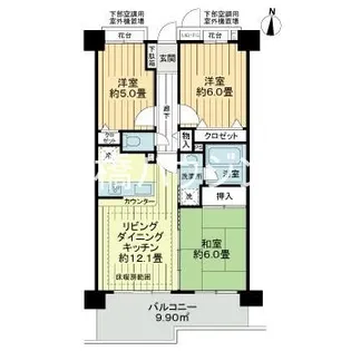 ライオンズマンション十条台【4階】の間取り