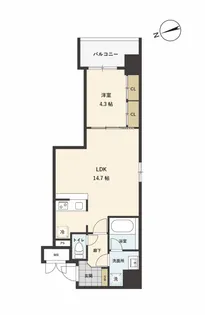 SUNREGIS NAMBA【2階】の間取り