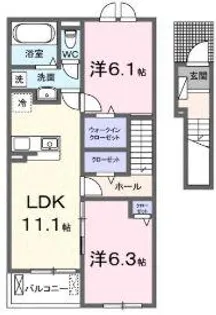 門田町アパート(028306201)【2階】の間取り