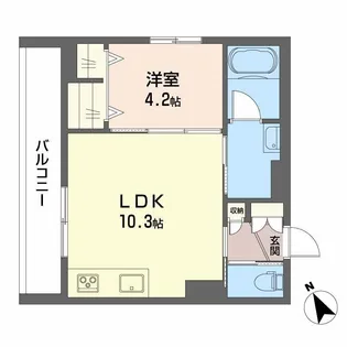 ヒールコート本町【1階】の間取り
