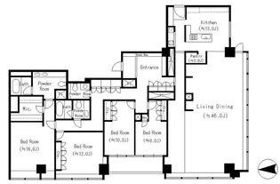 紀尾井町ガーデンタワー【25階】の間取り