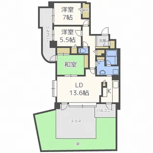 ライオンズマンション円山桜通り【1階】の間取り