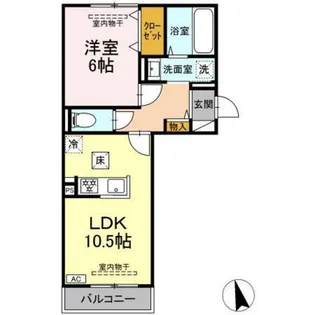 ヒルズスクエア【1階】の間取り