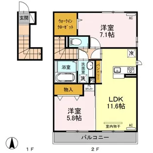 ヴェネレ/イルソーレ イルソーレ【2階】の間取り