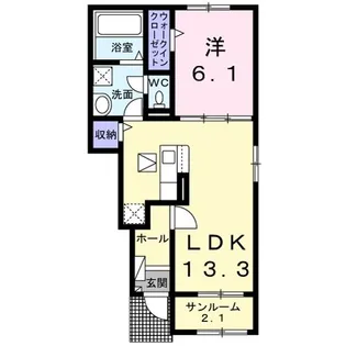 ポテトハイムD【1階】の間取り