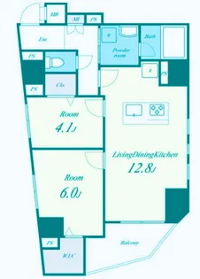 ラウルス武蔵小山【6階】の間取り