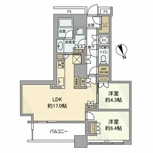 勝どきザ・タワー【19階】の間取り