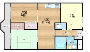 サン・ベルエアー【5階】の間取り