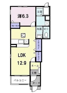 グランツB【1階】の間取り