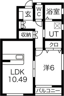 レーヴ柳原A棟【1階】の間取り