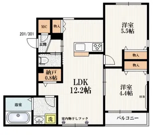 ショア メゾン【2階】の間取り