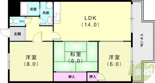 清秀レジデンス【5階】の間取り