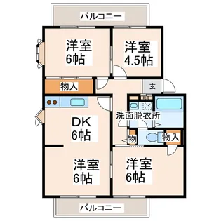 サンビレッジ熊本【1階】の間取り