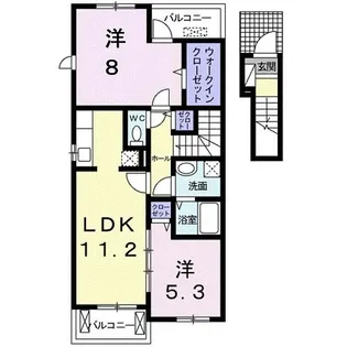 グリシーヌ・ボアA【2階】の間取り