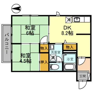 ファミールコーポ高屋1【2階】の間取り