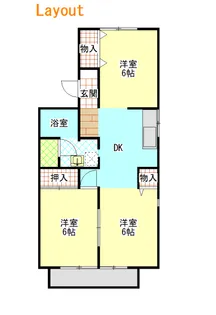 ラ・オンディ―ヌB【2階】の間取り