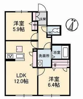 フェリシード【1階】の間取り