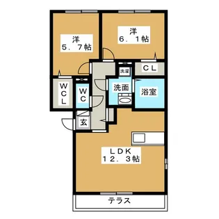 カトルセゾン【1階】の間取り